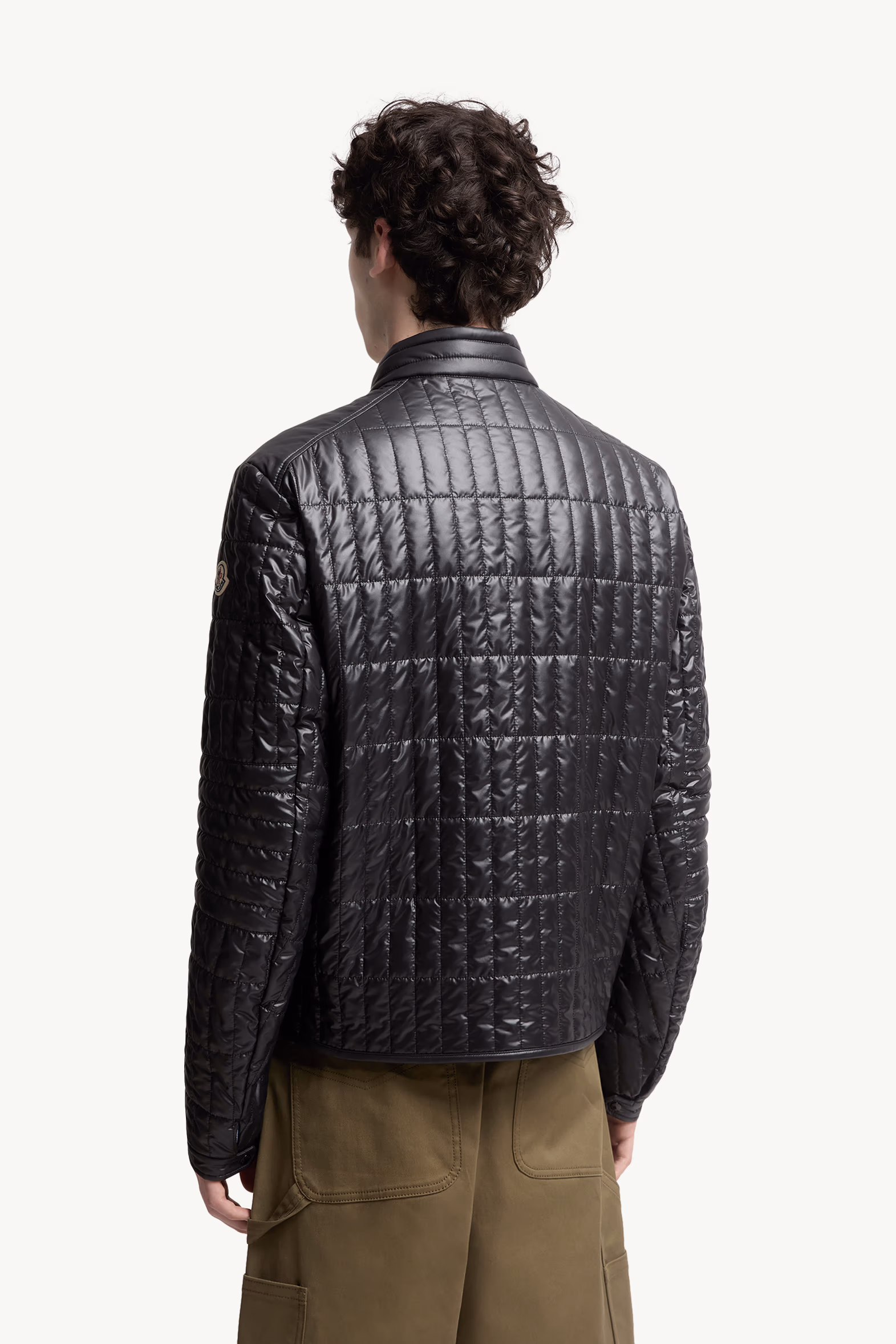 Lasne Vertical-Quilted Padded Biker Jacket Men Black Moncler 5